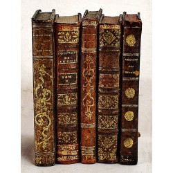 Early 20th Century French Leather Book Liquor Box with Shot Glasses and Carafe (Cave a Liqueur)